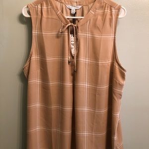 New Sleeveless tie front top by 41 Hawthorn sz XXL